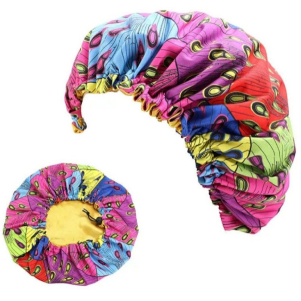 BRAND NEW Satin Lined Ankara Bonnet - Multicolored